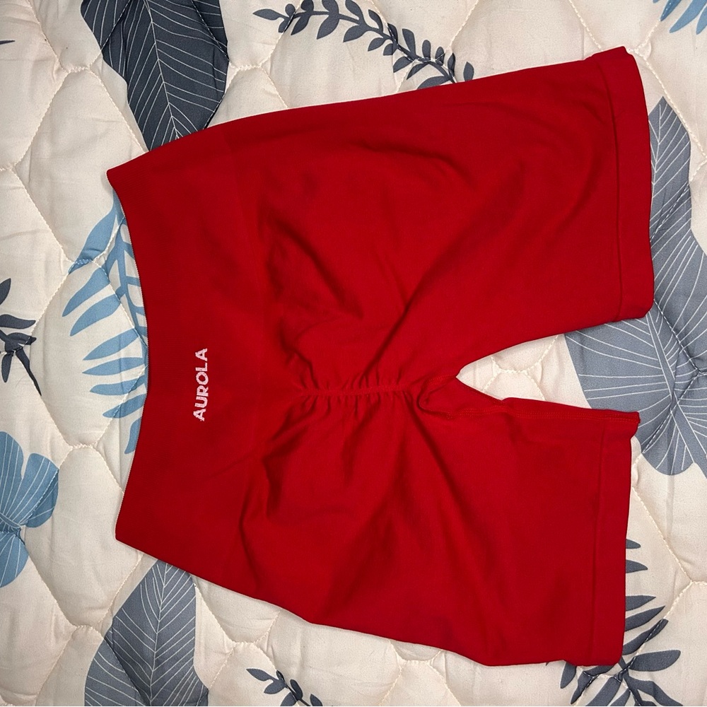AUROLA Women's Red Athletic Shorts